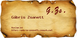 Gábris Zsanett névjegykártya
